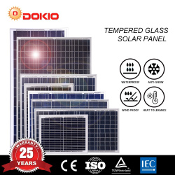 Dokio 10 to 100w 18v 12v Polycrystalline Solar Panel High Efficiency Tempered Glass Home Solar Panel