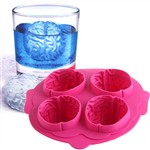 Brain Shaped 4-Grid Ice Cube Tray Assorted Color