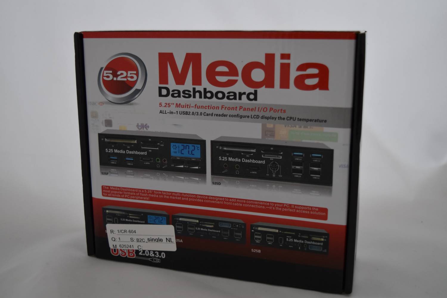 TVC-Mall: 5.25 inch USB 3.0 PC Media Dashboard Front Panel Card Reader HUB SATA eSATA - универсальный кардридер