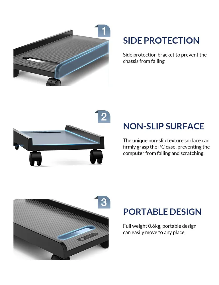 Подставка для системного блока IAMAKER Кронштейн хоста компьютера с колесами, сильная несущая способность, #8