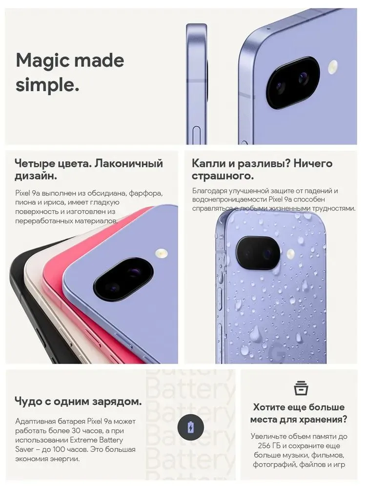 Google Смартфон Google Pixel 9A 5G NFC Глобальная версия (Не японская версия), Google Tensor G4, 6.3 #4