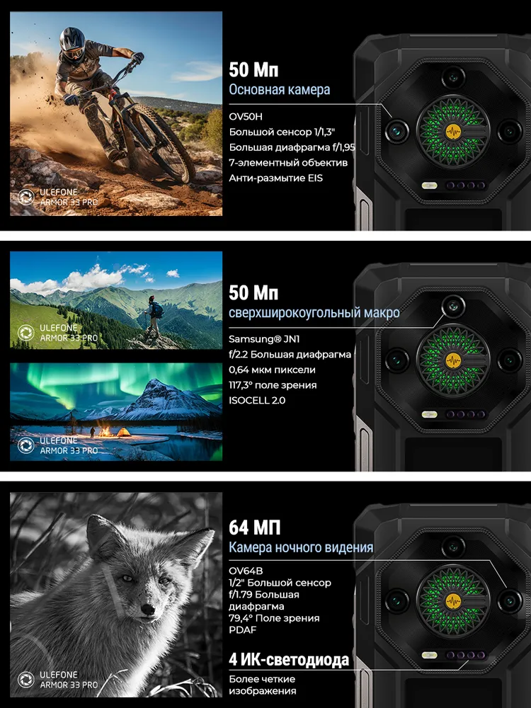ULEFONE Смартфон Armor 33 Pro 6.95&#39;&#39;+3.4&#39;&#39; двойной экран защищенный смартфон c 25500mah батарея Global #4