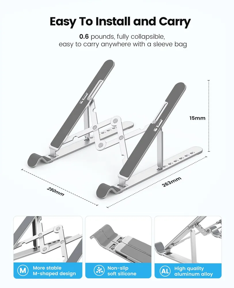 Подставка для ноутбука ORICO PFB-A21 Складная подставка, Металл,Для 11-17 дюймов различных размеров ноутбуков, #6