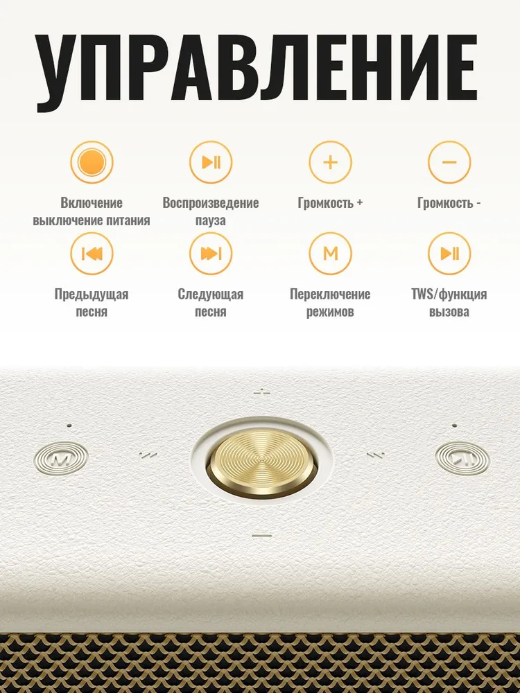 Bluetooth колонка Hoco HT1 Pro WHITE, портативная, мощный звук, для улицы, спорта и активного отдыха #3