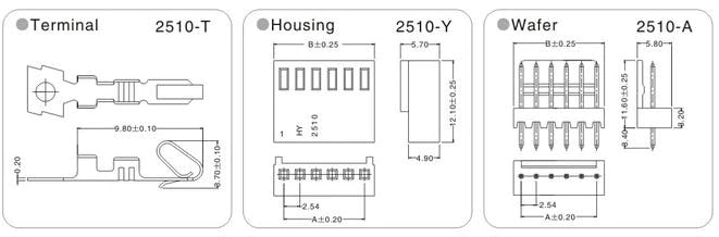 KF2510 2.54mm Connector Specifications